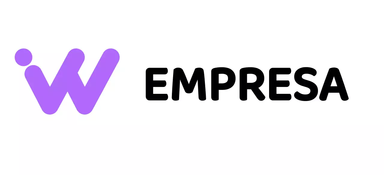 Logótipo da empresa com um símbolo simples do alfabeto a preto