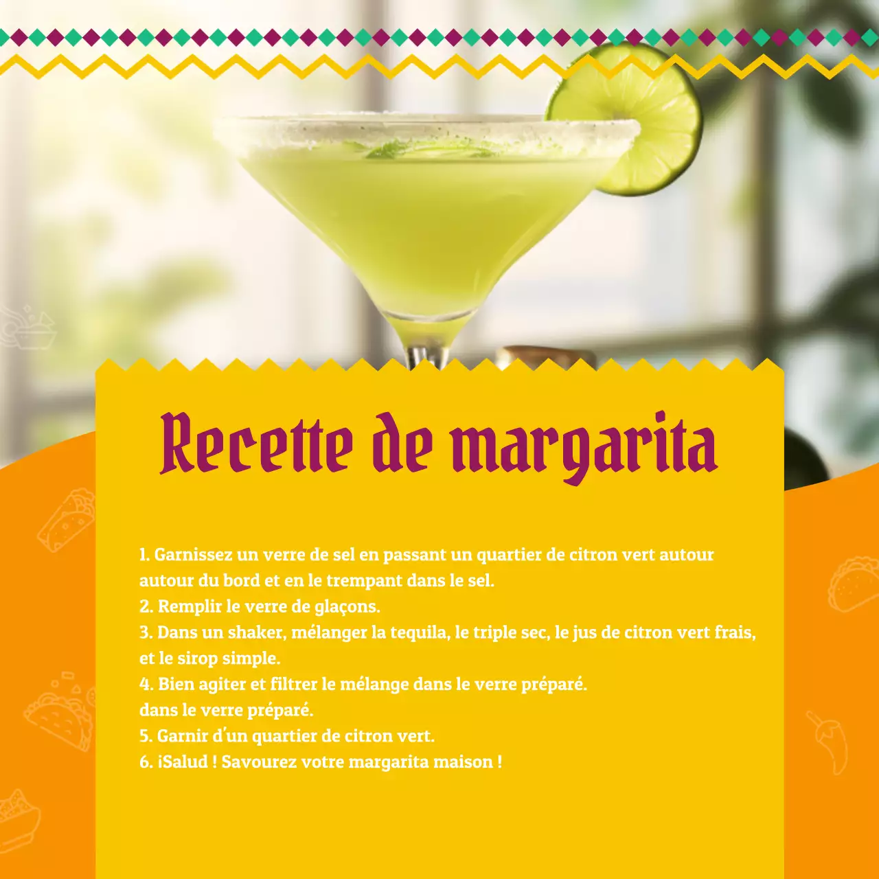 Recette traditionnelle jaune de Cinco de Mayo