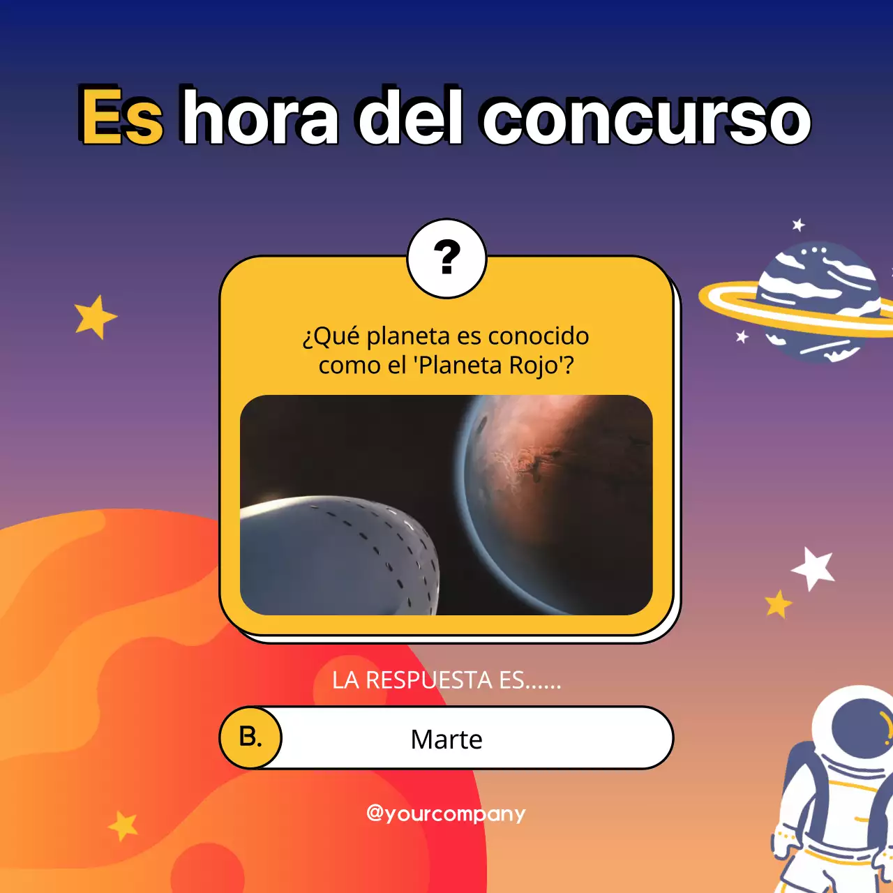 Azul Marino Animación Planeta Trivia Quiz Publicidad