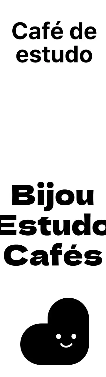 Logótipo de sala de leitura de café de estudo num tipo de letra arredondado
