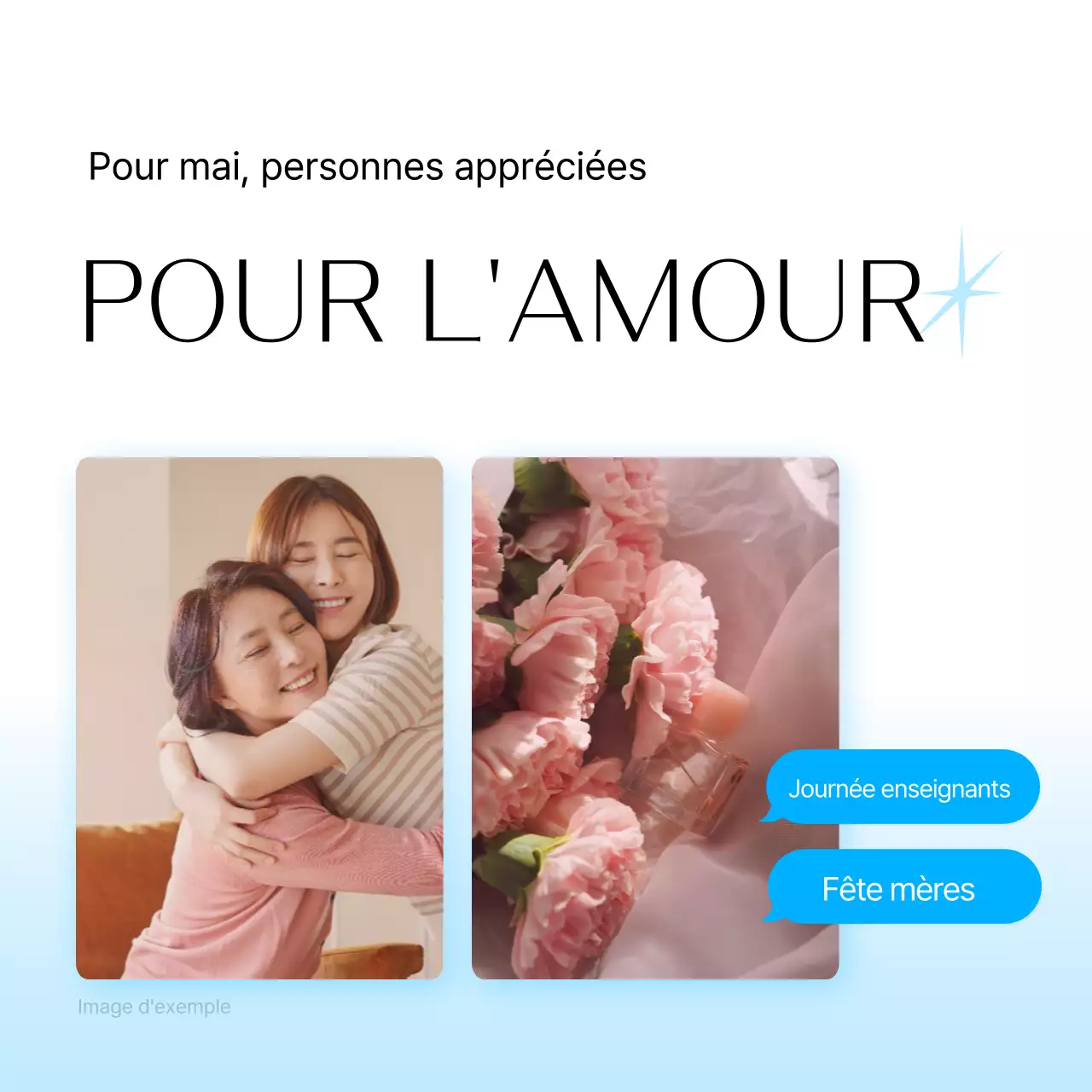 Promouvoir un flux marketing moderne dans les médias sociaux en bleu clair et en rouge