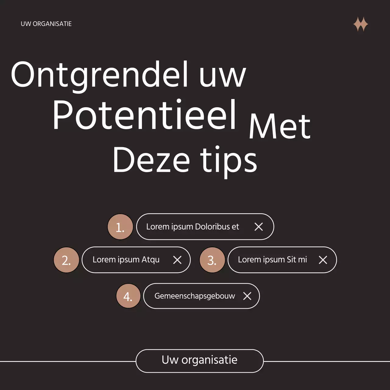 Zwart en beige moderne contentmarketingreclame