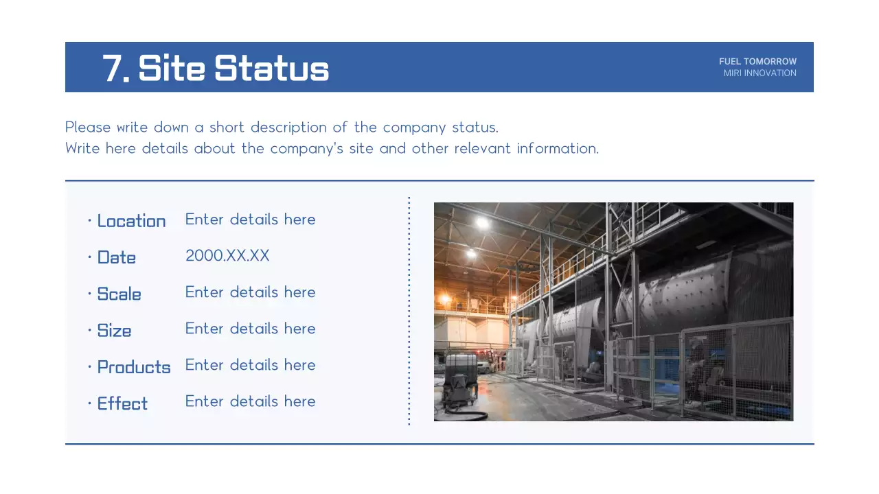 Blue Professional Oil Profile Document Presentation