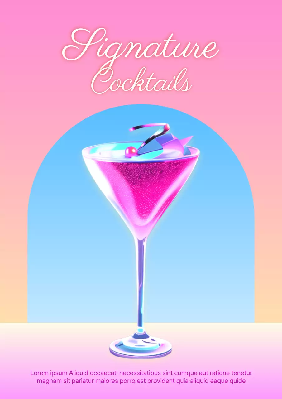 Promouvoir un bar à cocktails branché en rose et bleu clair