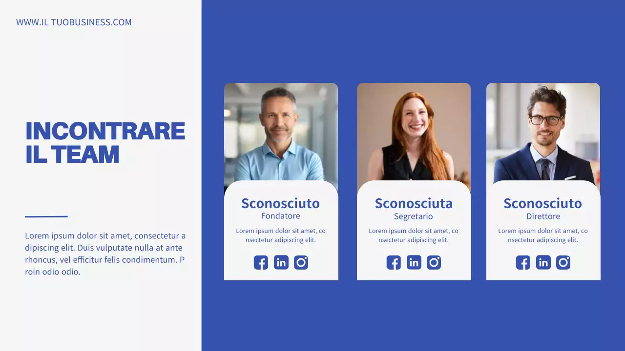 Introduzione dell'azienda Blue Minimal Business