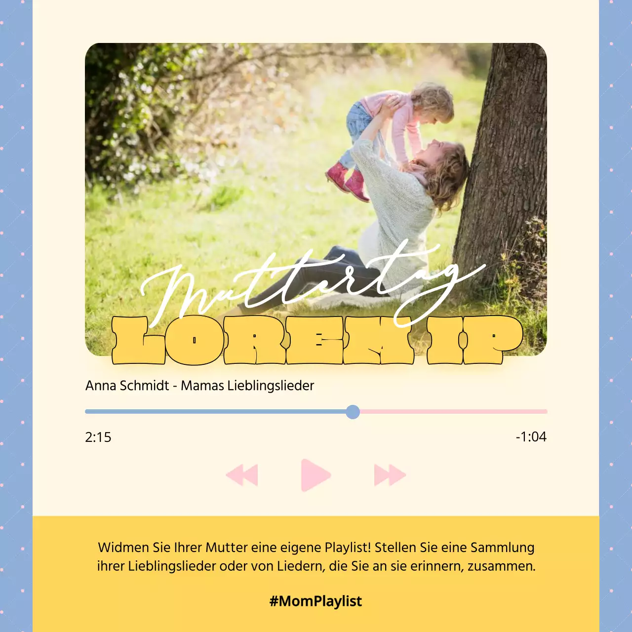 Lila und Gelb Einfache Playlist zum Muttertag Werbung