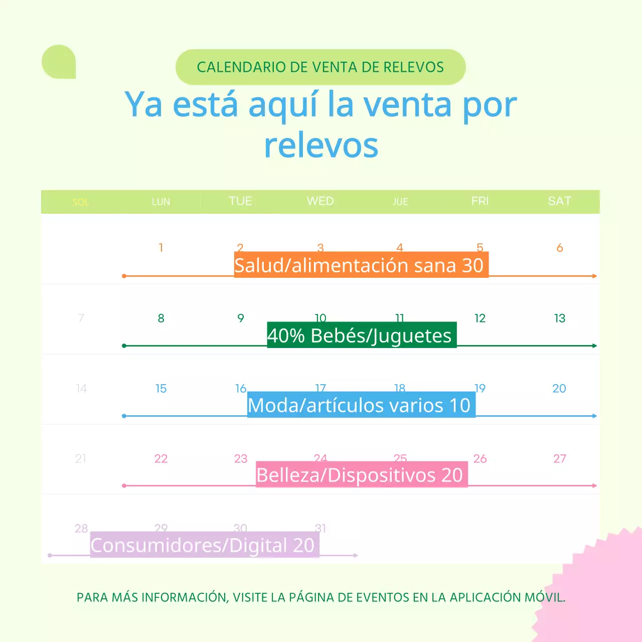 Promocione la venta de regalos del Mes del Hogar Amarillo y Verde