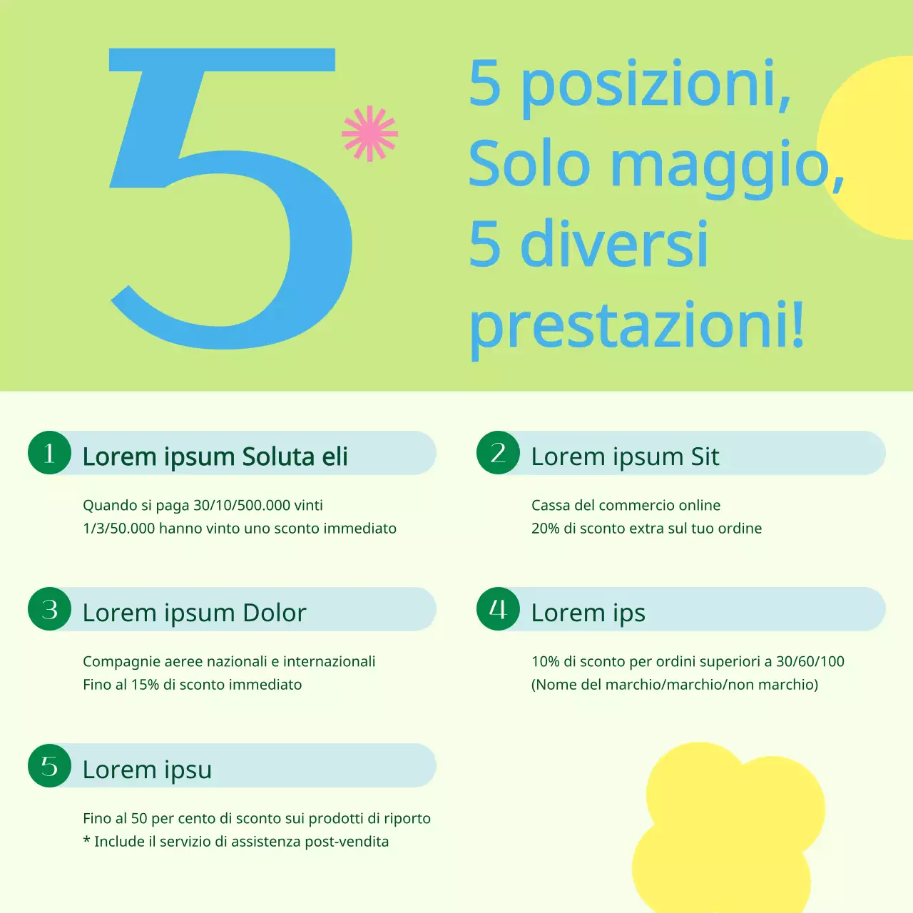 Promuovere la vendita di regali del Mese della Casa Gialla e Verde