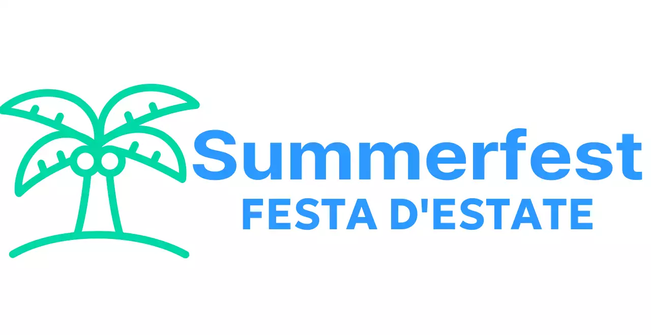 Un'allegra festa estiva con illustrazioni di palme