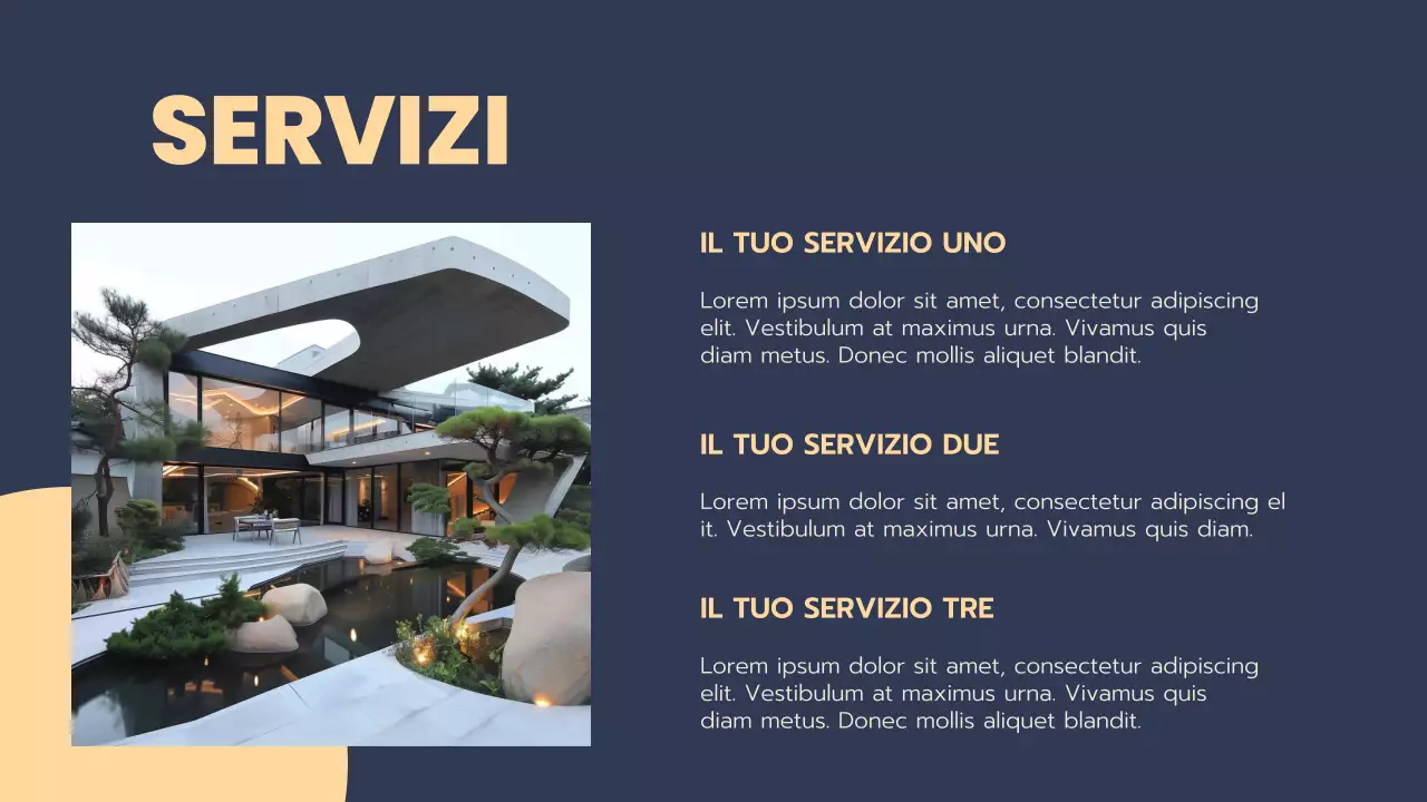 Proposta immobiliare moderna blu e beige