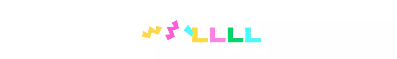Desenho com formas e frases coloridas