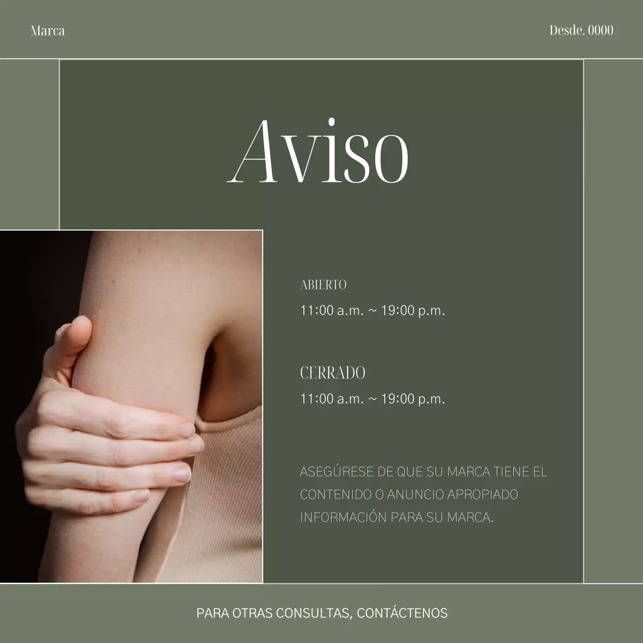 Promocionar un sencillo kit de marca en color caqui