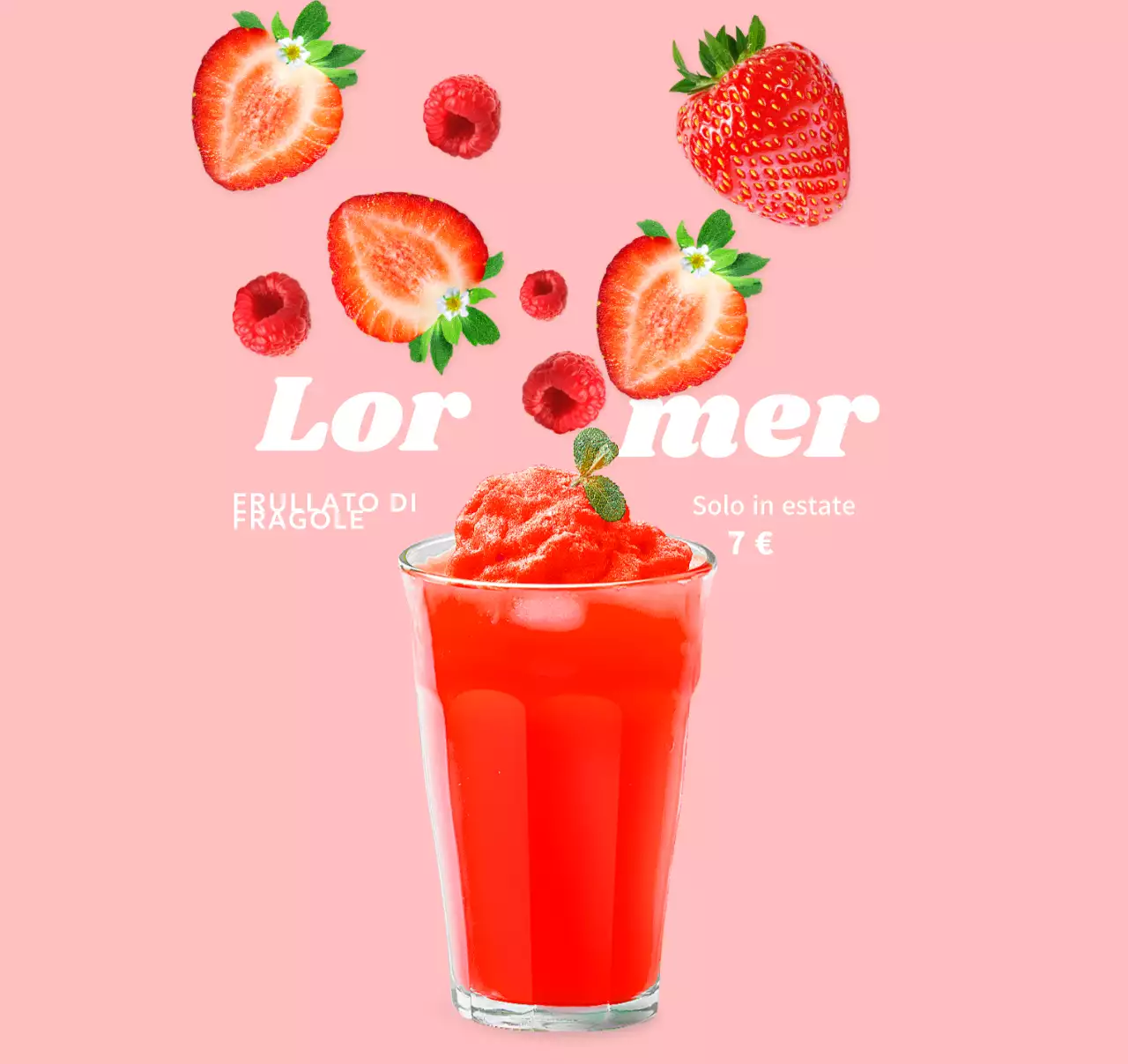 Una fresca e semplice bevanda estiva con un tocco di fragola