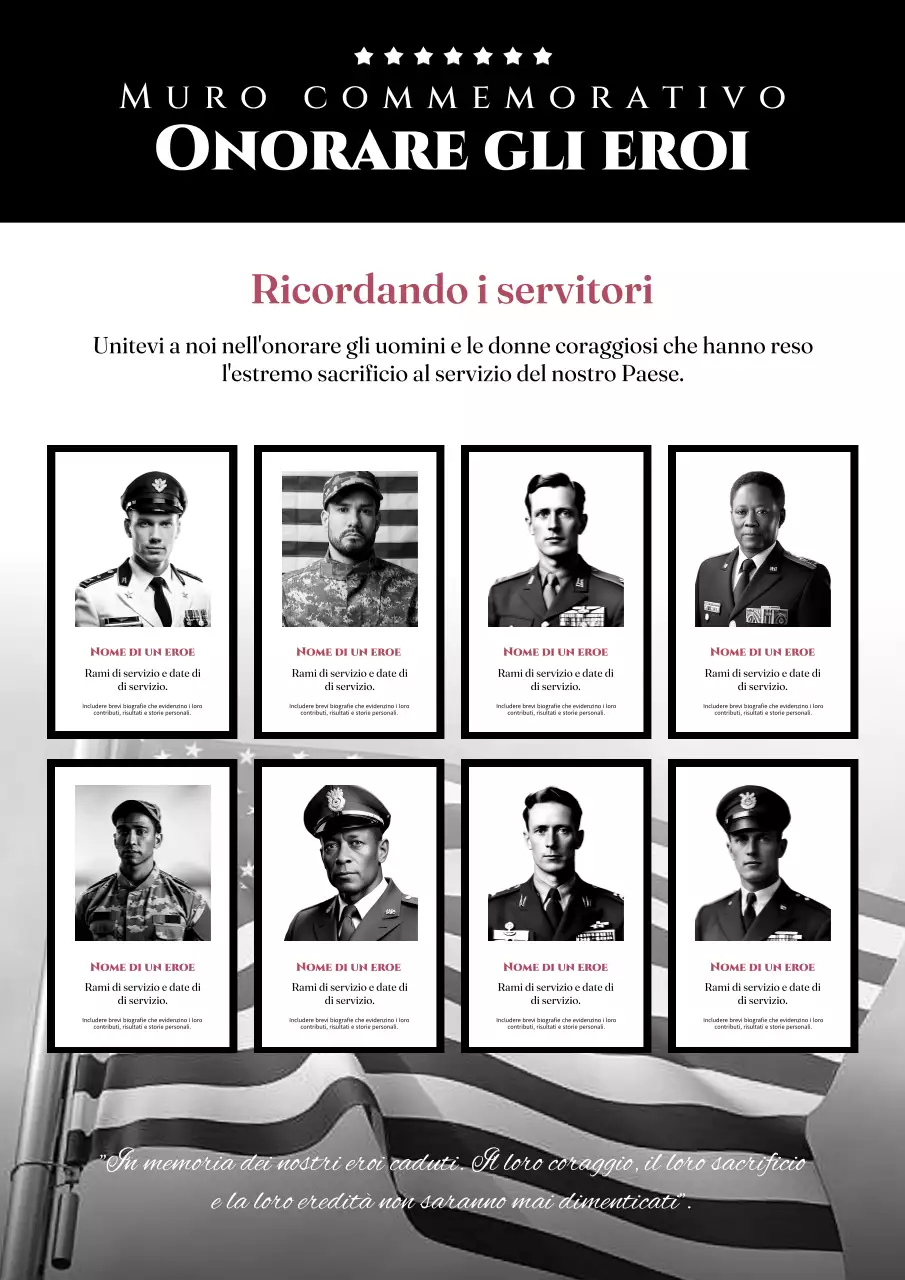 Muro di commemorazione del Giorno della Memoria Black Classic Introduzione