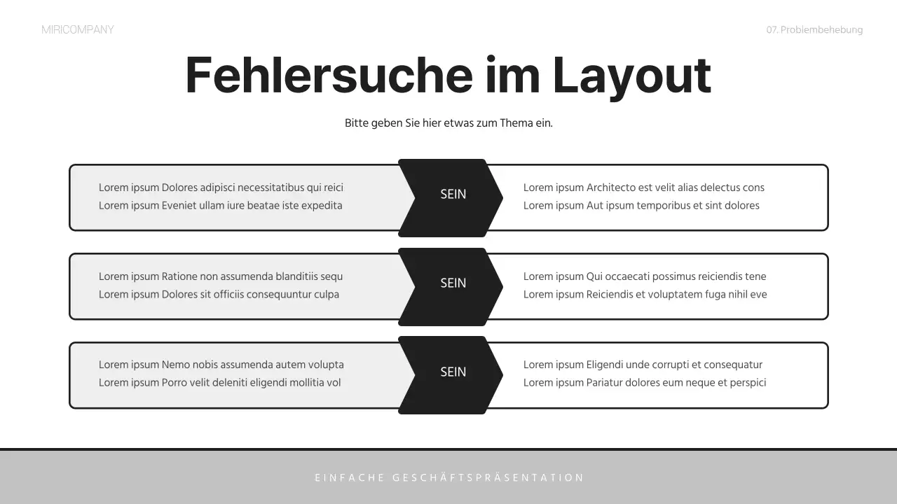 Ein einfaches Geschäftsanschreiben in Grau und Schwarz