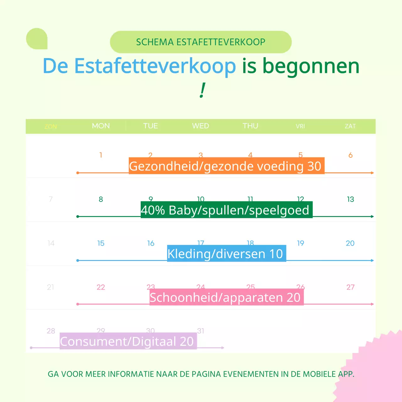 Promoot de Geel en Groen Maand van het Huis Cadeauverkoop
