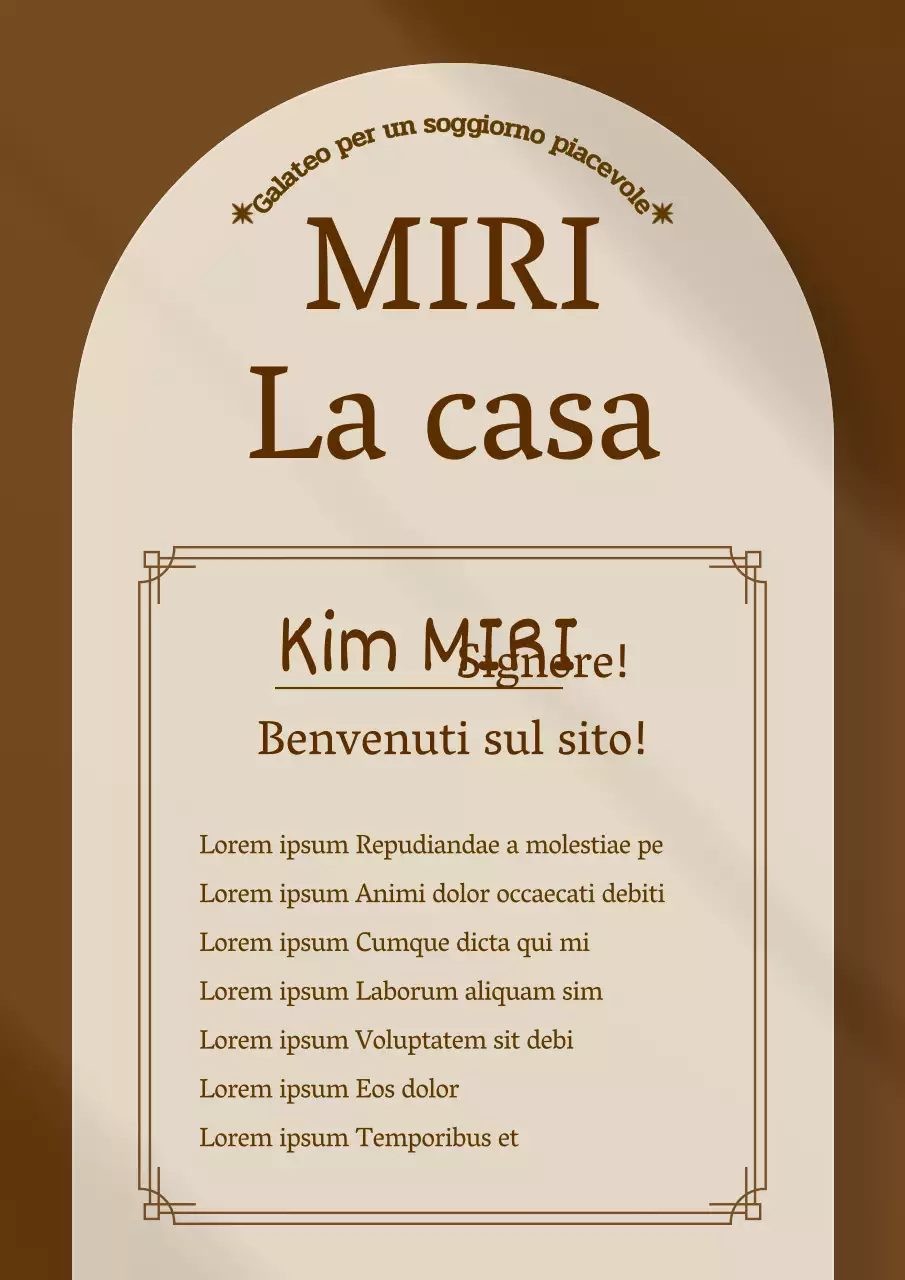 Ospitalità moderna nelle regole della casa in marrone e beige