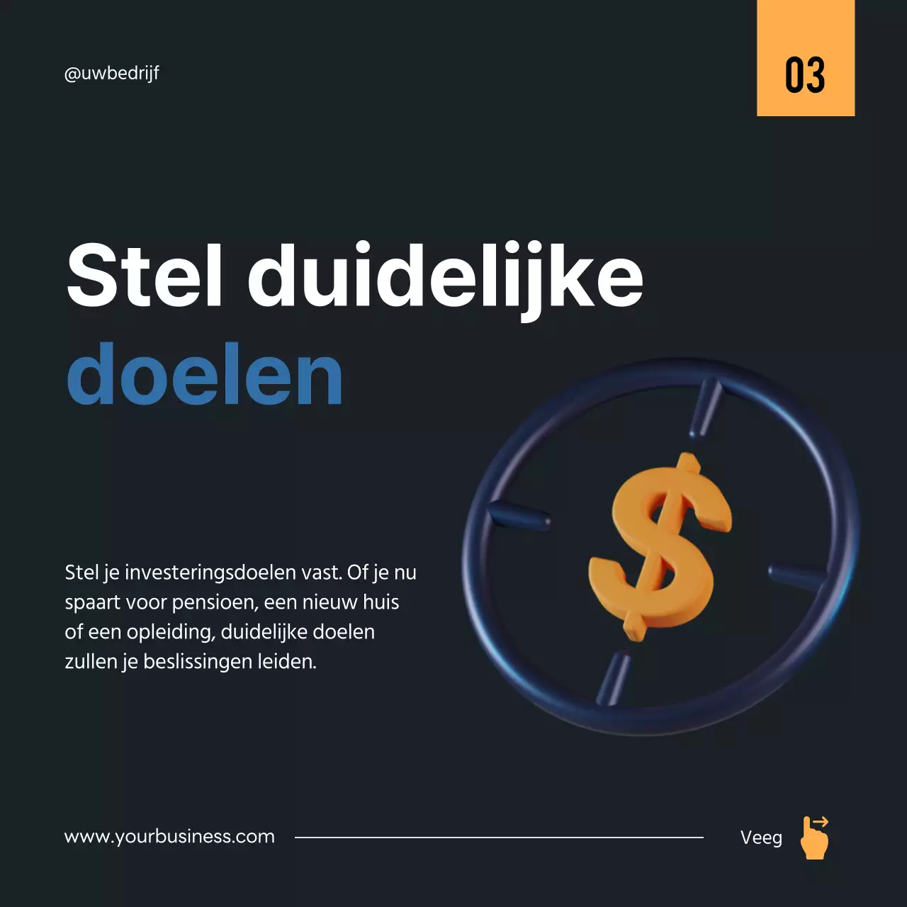 Zwart en Blauw Moderne Investeringsstrategie Gids