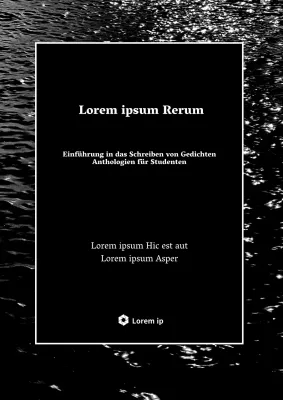 Einfacher schwarzer und weißer Einband für ein Gedichtbuch