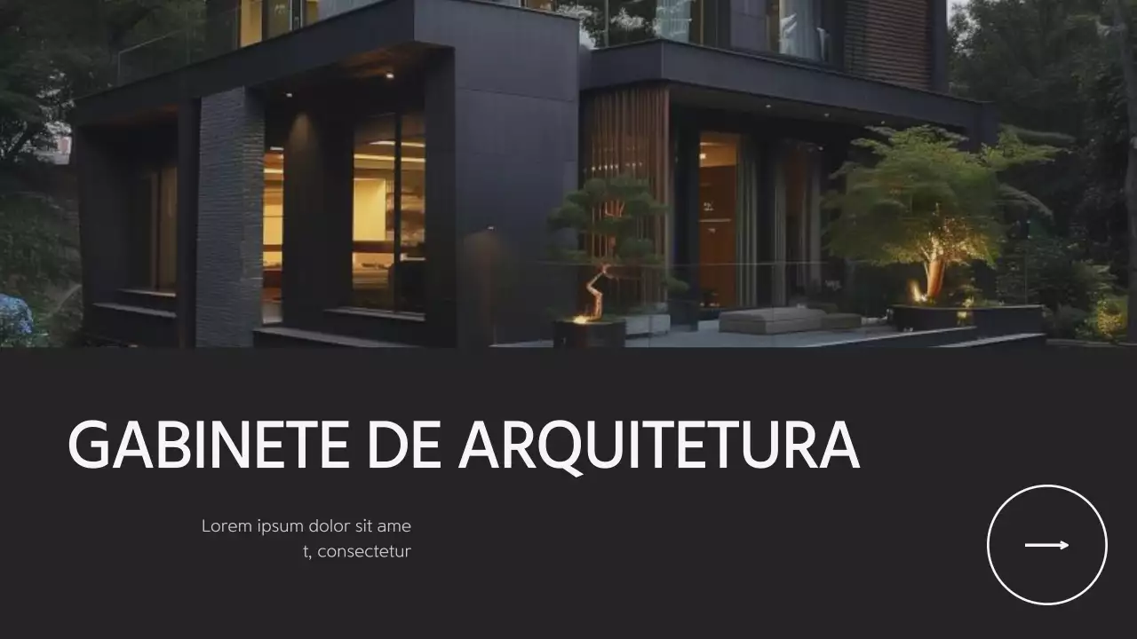 Proposta de gabinete de arquitetura moderno preto