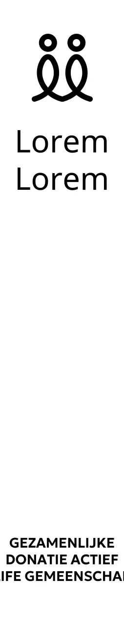 Een lettertypeontwerp met een logo in de vorm van een persoon en een gecentreerde uitlijning