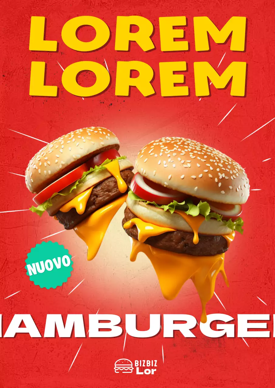 Poster per hamburger all'americana