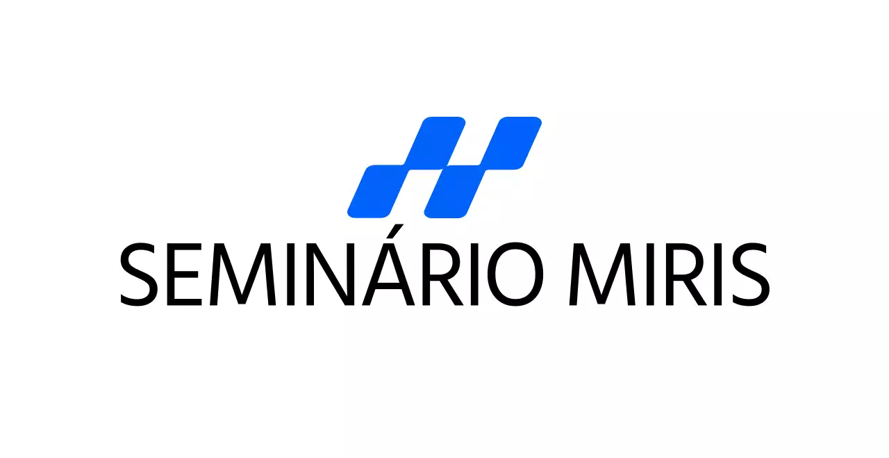 Seminário empresarial simples com logótipo de ilustração quadrada inclinada azul