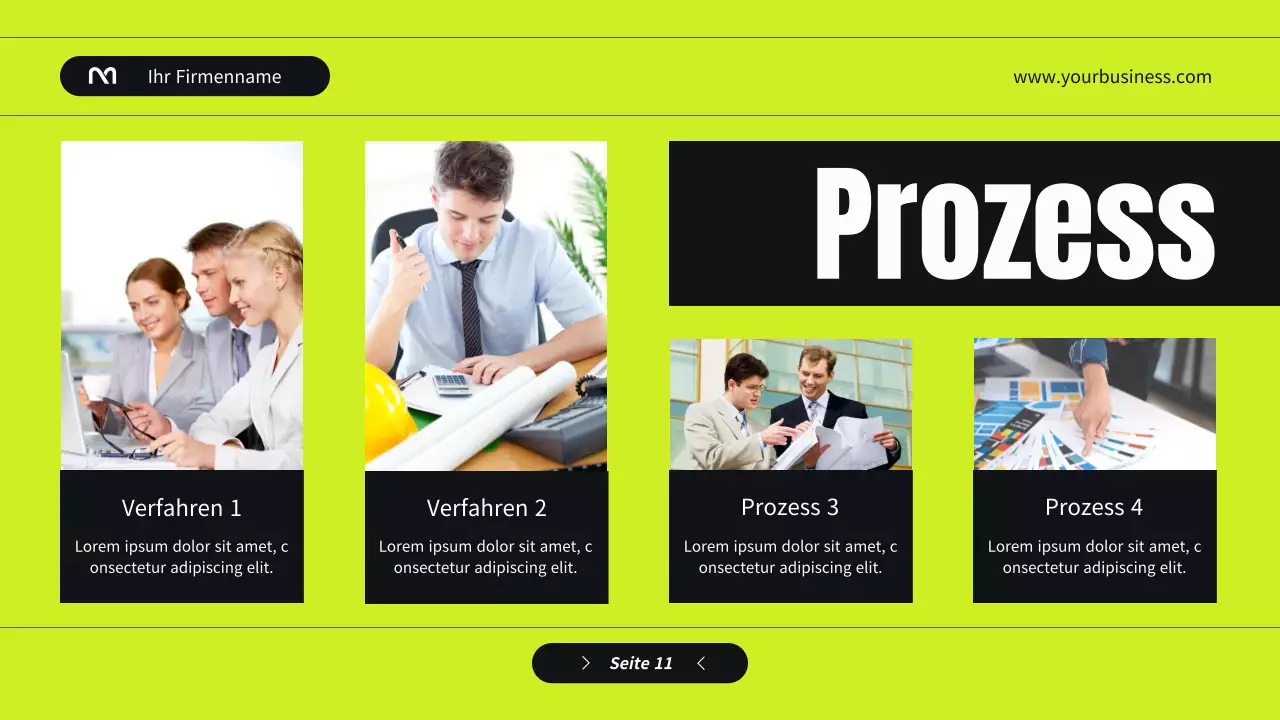 Black and Green Modern Unternehmensprofil Vorstellung des Unternehmens