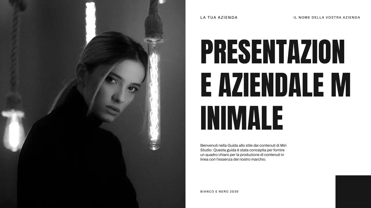 Strategia aziendale minimale in bianco e nero