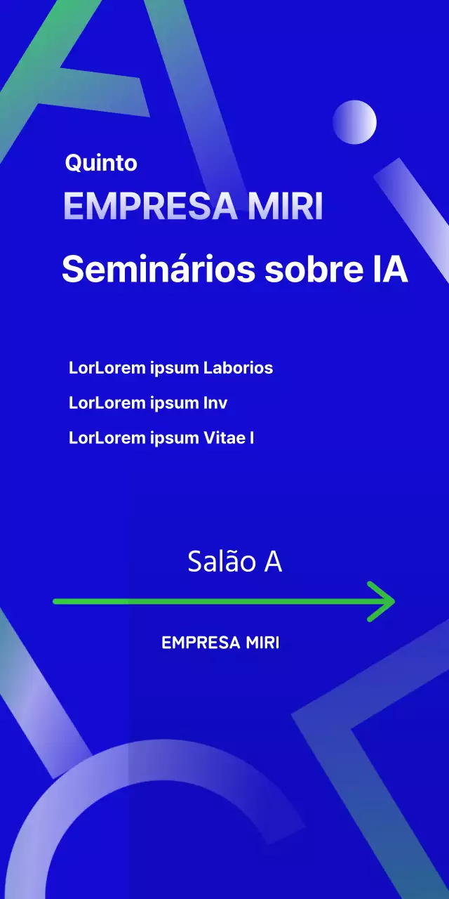 Inteligência artificial IA elemento decorativo design de faixa com fundo azul instituição corporativa seminário empresa alfabeto inglês