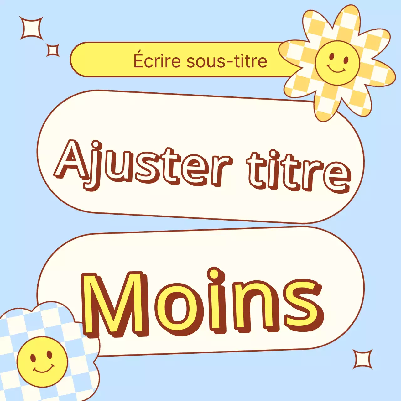 Annonce de vignettes printanières kitsch en jaune et bleu clair