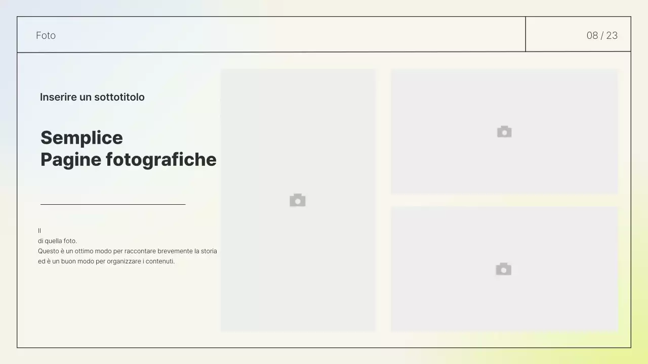 Relazione dal layout semplice in bianco e chartreuse