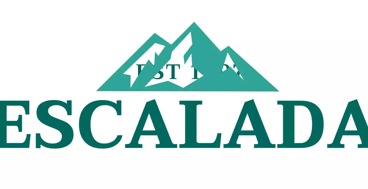 Club de escalada de inspiración vintage con ilustraciones de montañas y fuentes con gracias