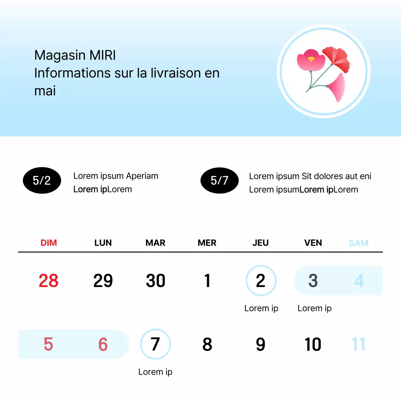 Promouvoir un flux marketing moderne dans les médias sociaux en bleu clair et en rouge