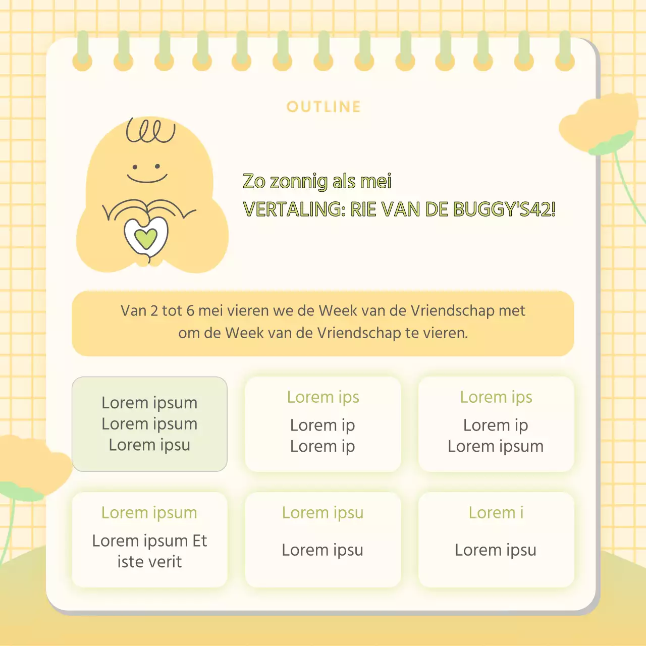 Roze en lichtblauwe vriendschapscampagneposters