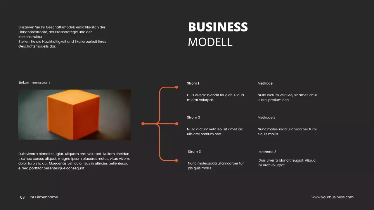 Grau Orange Minimal Sauber Projekt Pitch Deck Vorschlag