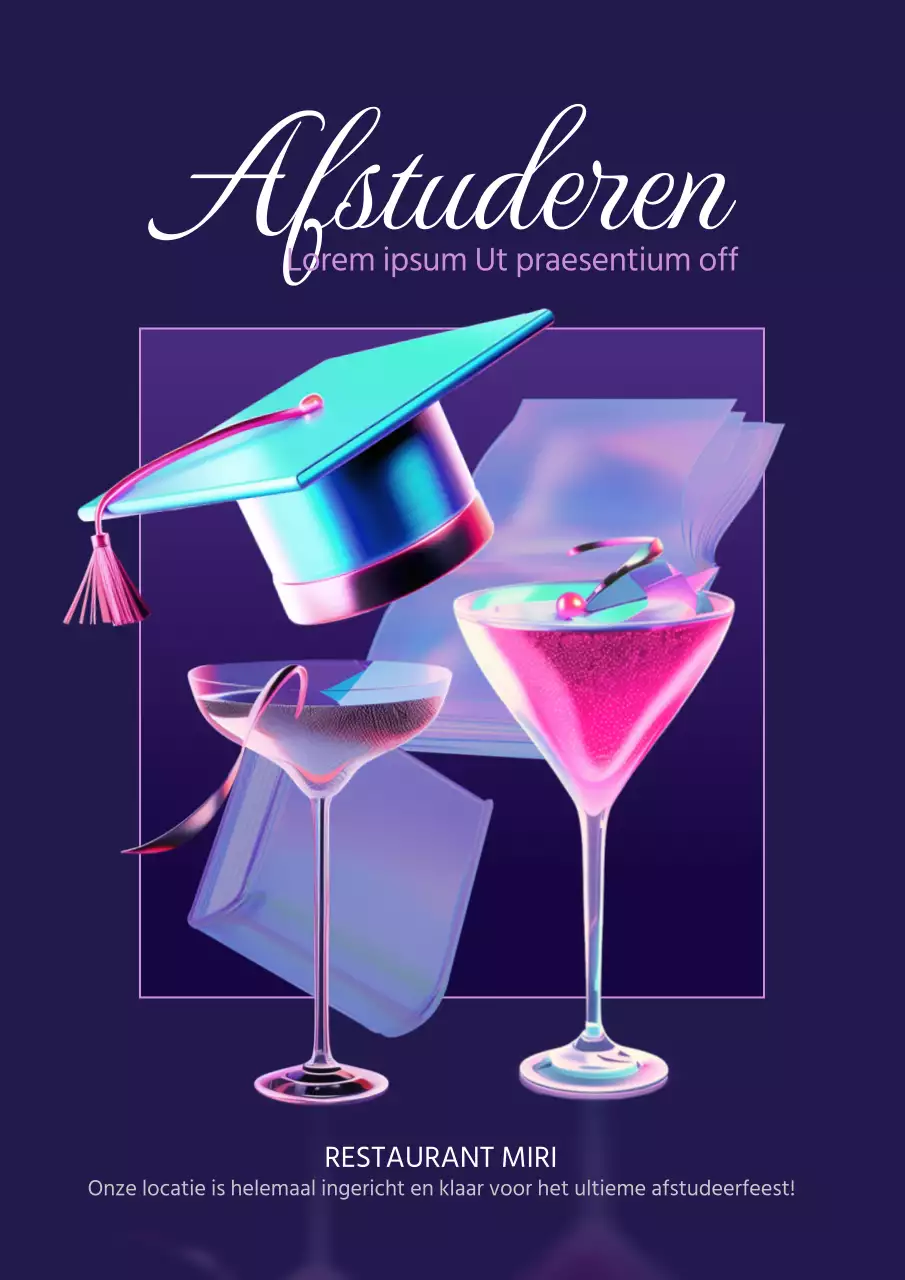 Promoot een luxueus afstudeerfeest in paars en wit