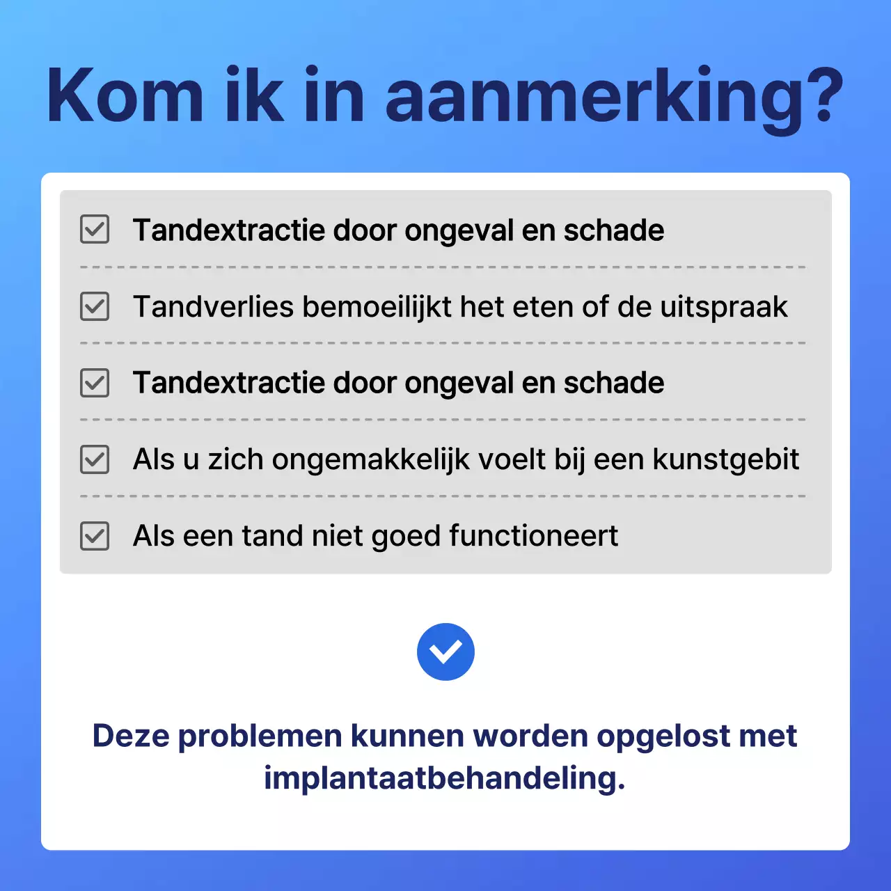 Blue's eenvoudige implantaat tandheelkunde promoties