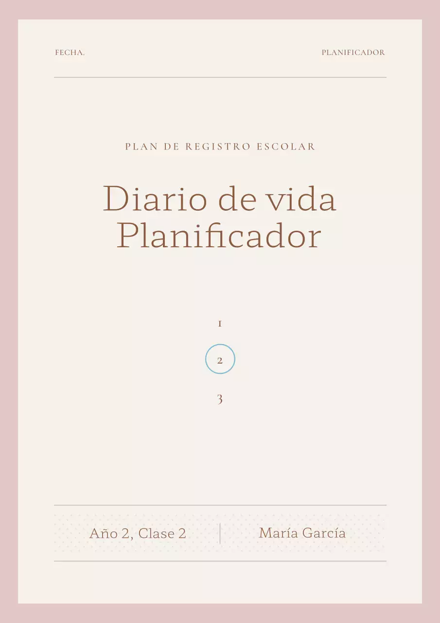 Agenda sencilla en rosa y marfil