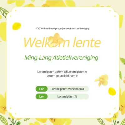 Geel en groen in-house workshop aankondiging