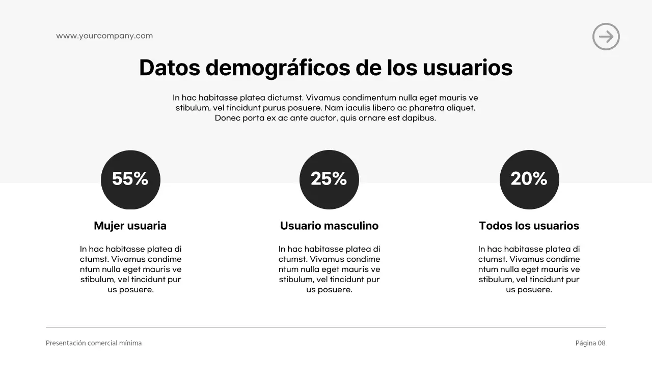 Presentación de una empresa moderna en blanco y negro