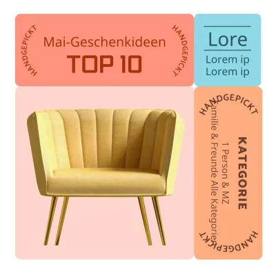 Werbung für ein Feature über moderne Geschenke in Orange