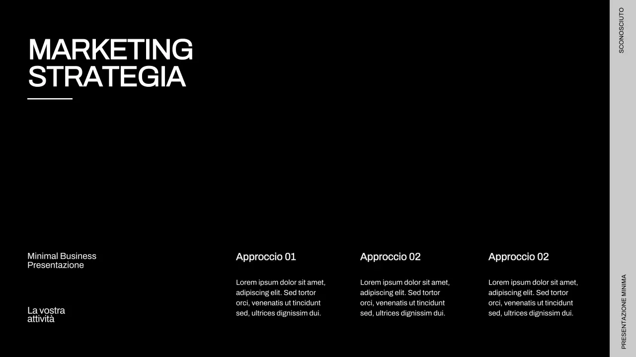 Presentazione aziendale minimale in nero e beige