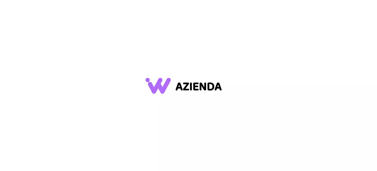 Logo aziendale con un semplice simbolo alfabetico nero