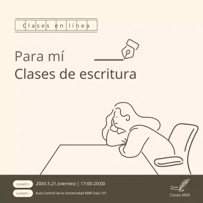 Promover una clase de escritura sencilla en caqui y marfil