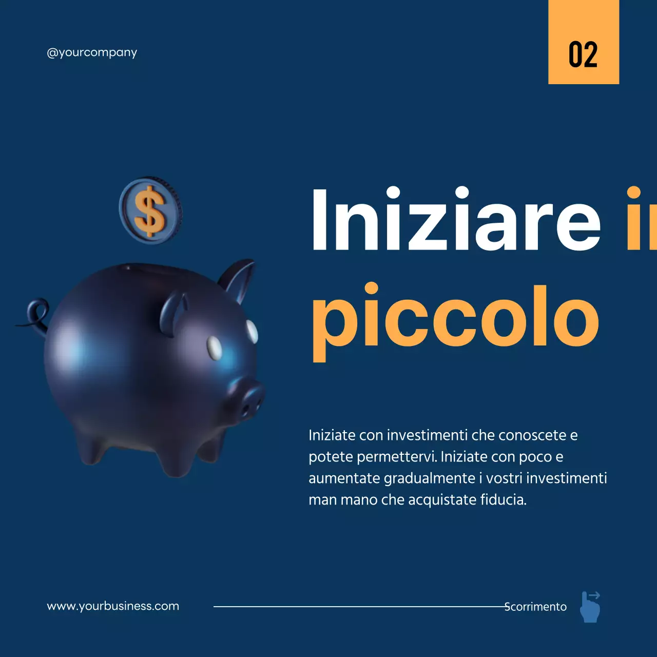 Guida alla strategia di investimento moderna in nero e blu