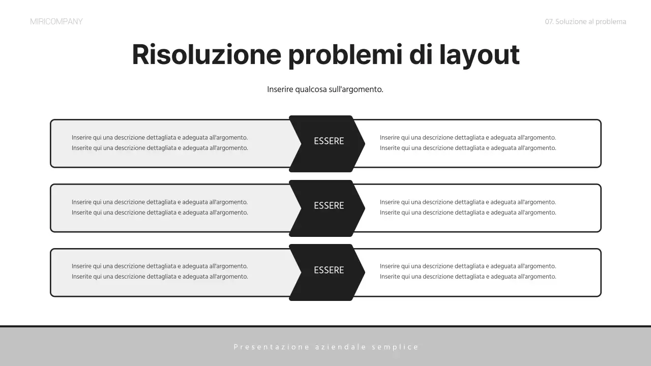 Una semplice lettera di presentazione aziendale in grigio e nero