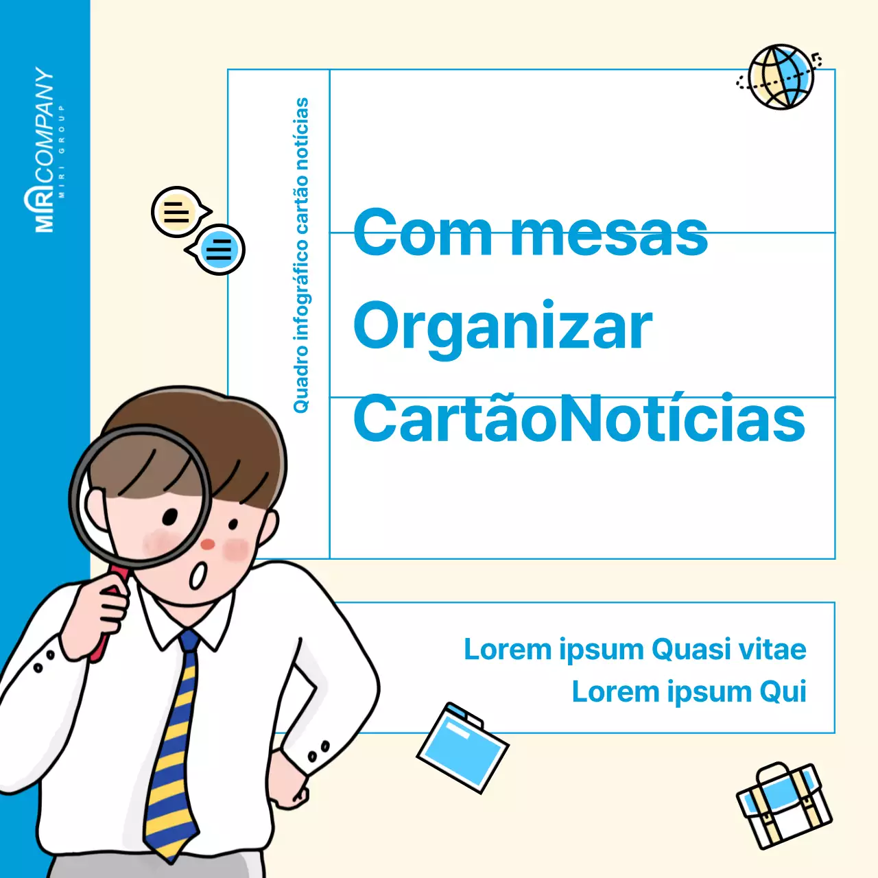 Sobre a CardNews com uma mesa simples em marfim e azul claro
