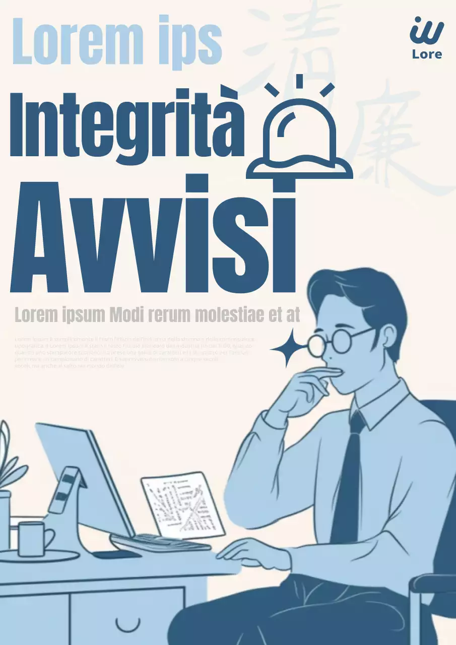 Campagna di integrità pop art in blu e azzurro