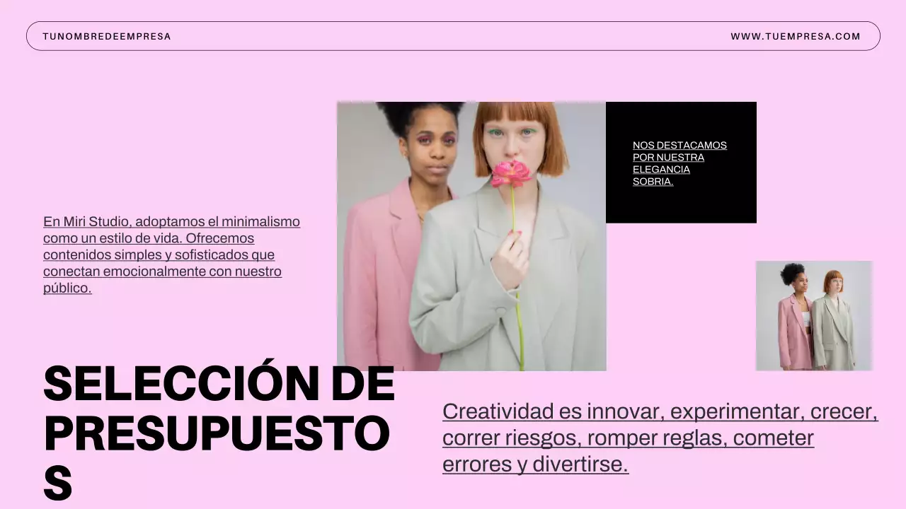 Presentación de la empresa Blue Minimal Business